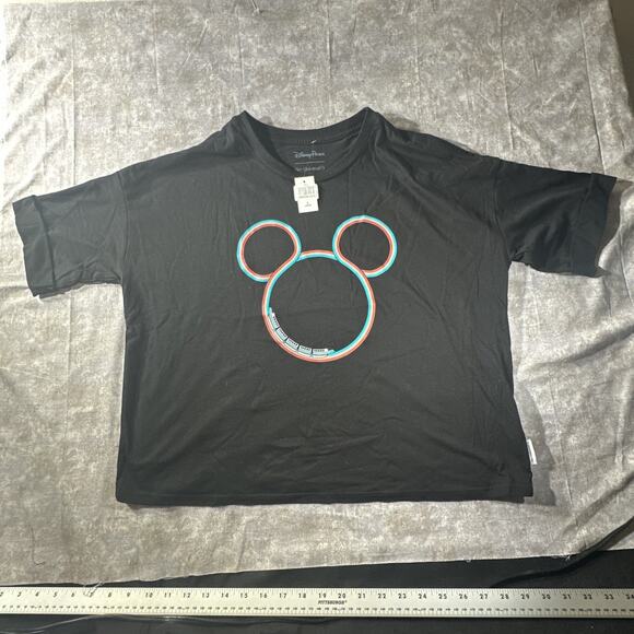 Disney Mickey Mouse Monorail Cuffed Sleeve Shirt by Her Universe Size L Womens - Picture 1 of 8